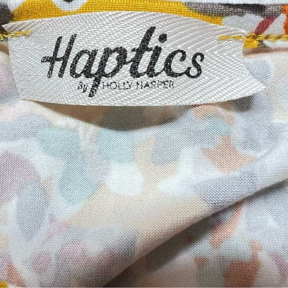 Haptics by Holly Harper Mustard Floral & Leopard Boho Top L/S Size Medium - Picture 5 of 12